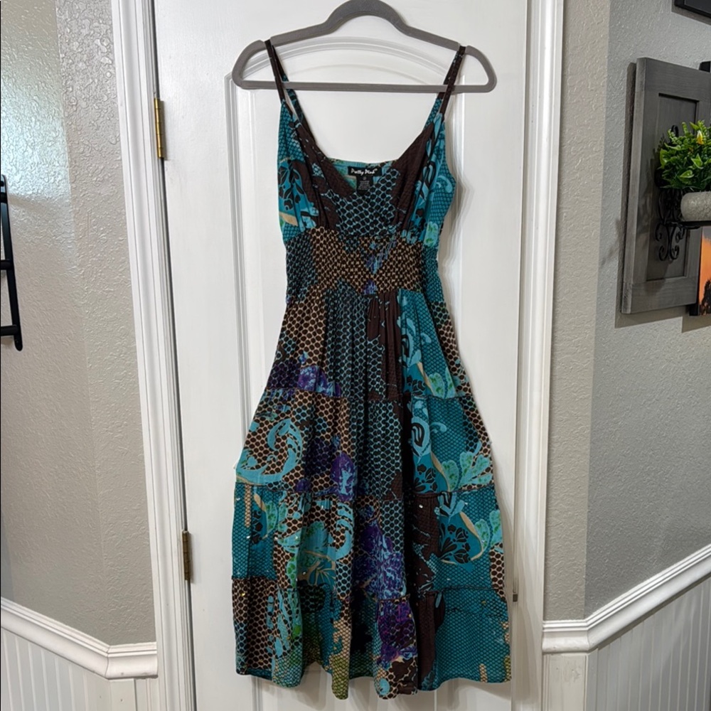 Patterned Ruffle Layered Sundress Dress - Picture 5 of 8